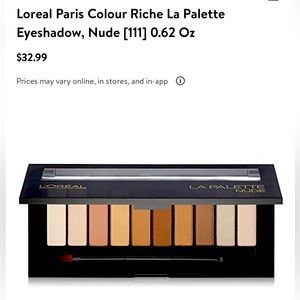 NEW- L'Oreal Paris Colour Riche La Palette Eyeshadow, Nude